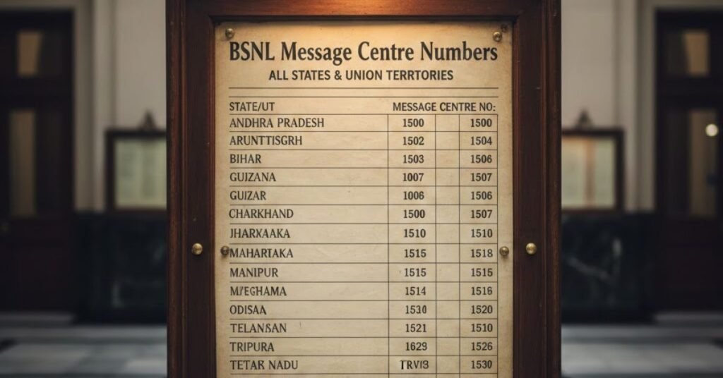 BSNL Message Centre Numbers for All States and Union Territories