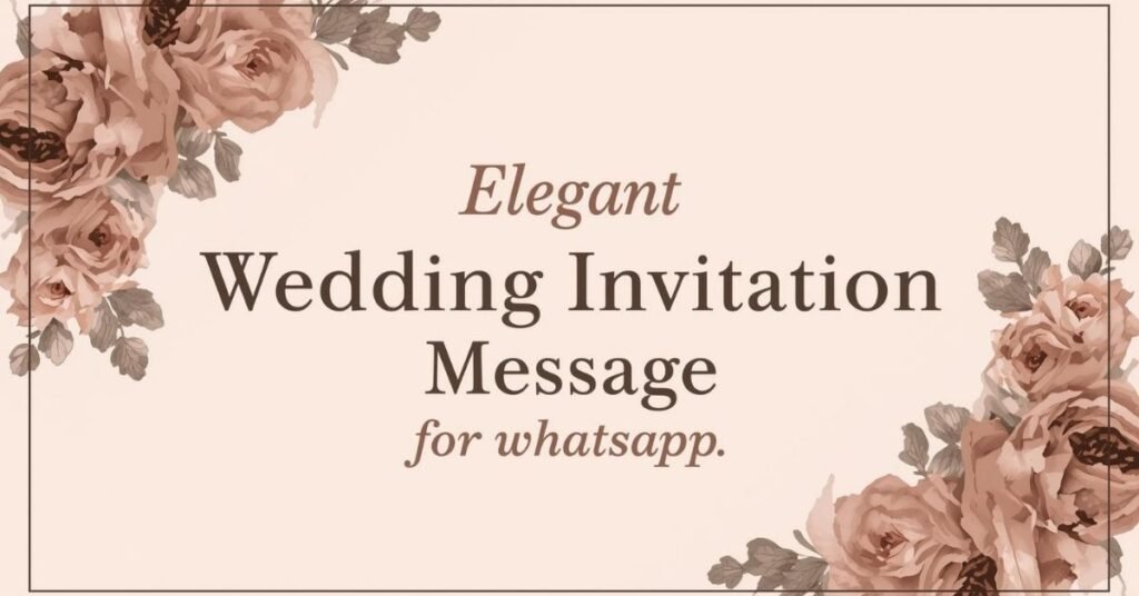 Elegant Wedding Invitation Message for WhatsApp