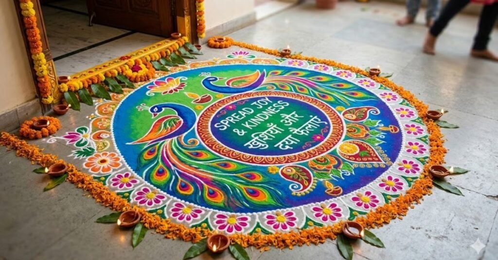 rangoli with good message
