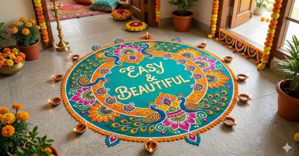 Rangoli with message easy and beautiful