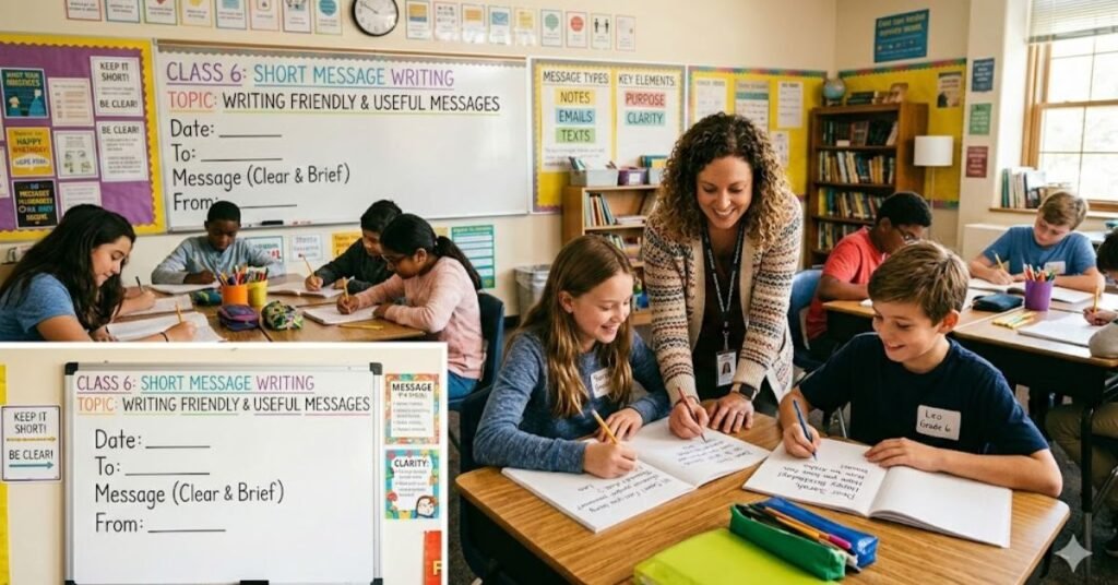 Short message writing for class 6 topic