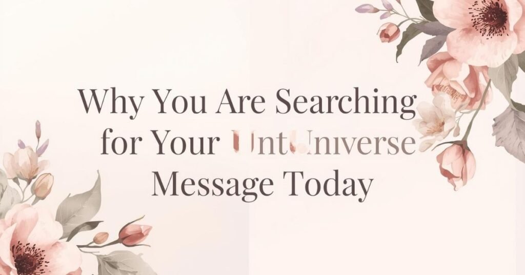 Why You Are Searching for Your Universe Message Today