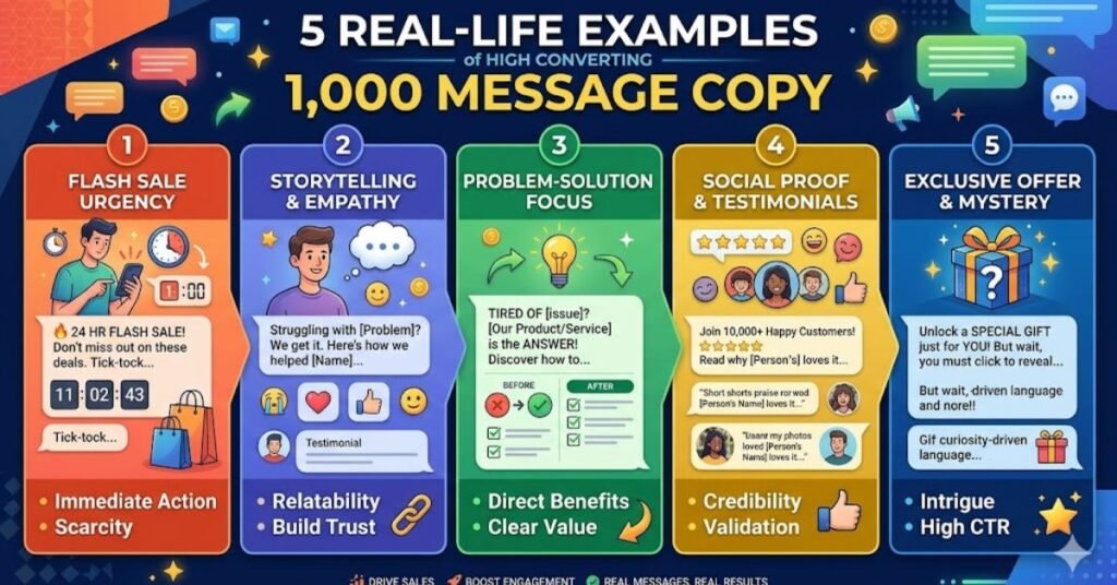 5 Real Life Examples of High Converting 1000 Message Copy