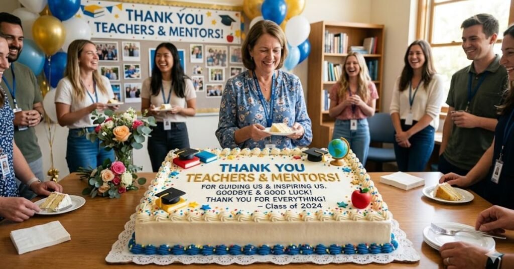 Farewell Cake Messages for Teachers and Mentors