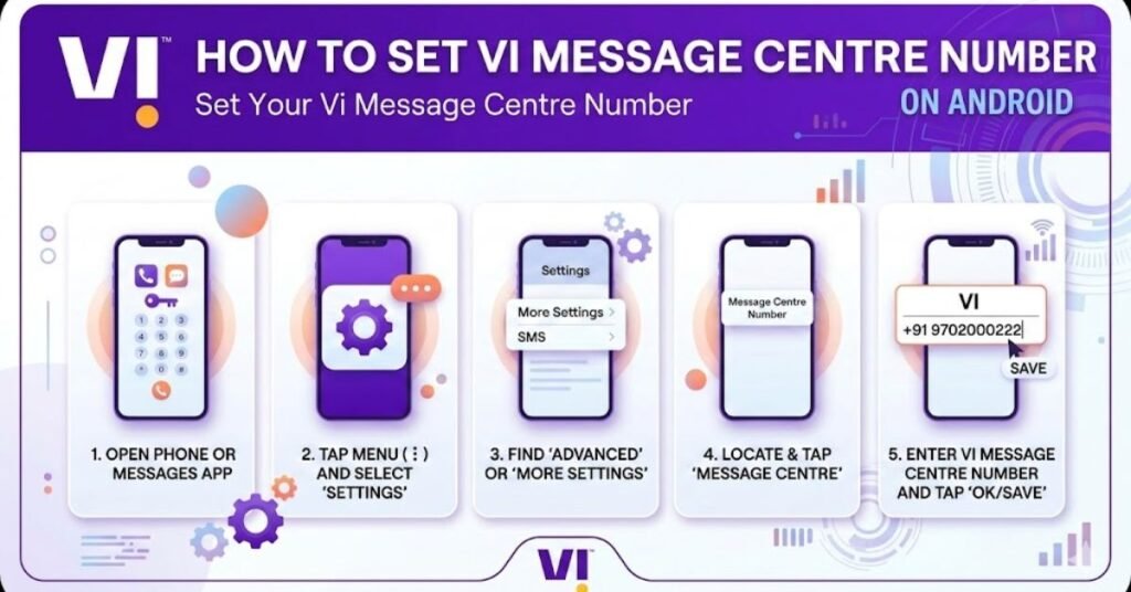 How to Set Vi Message Centre Number on Android