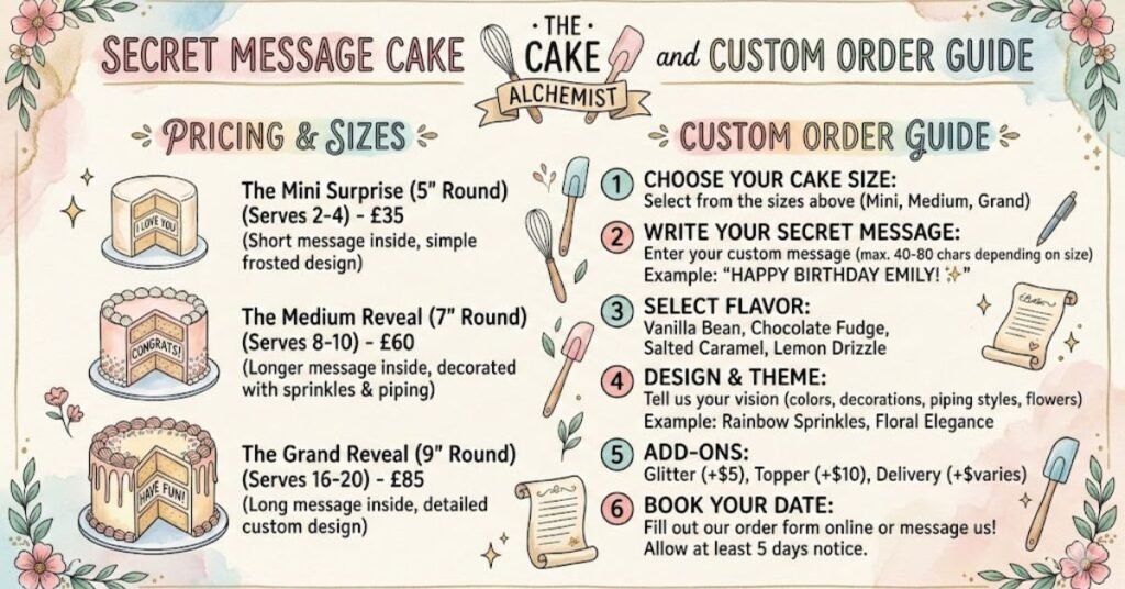 Secret Message Cake Price and Custom Order Guide