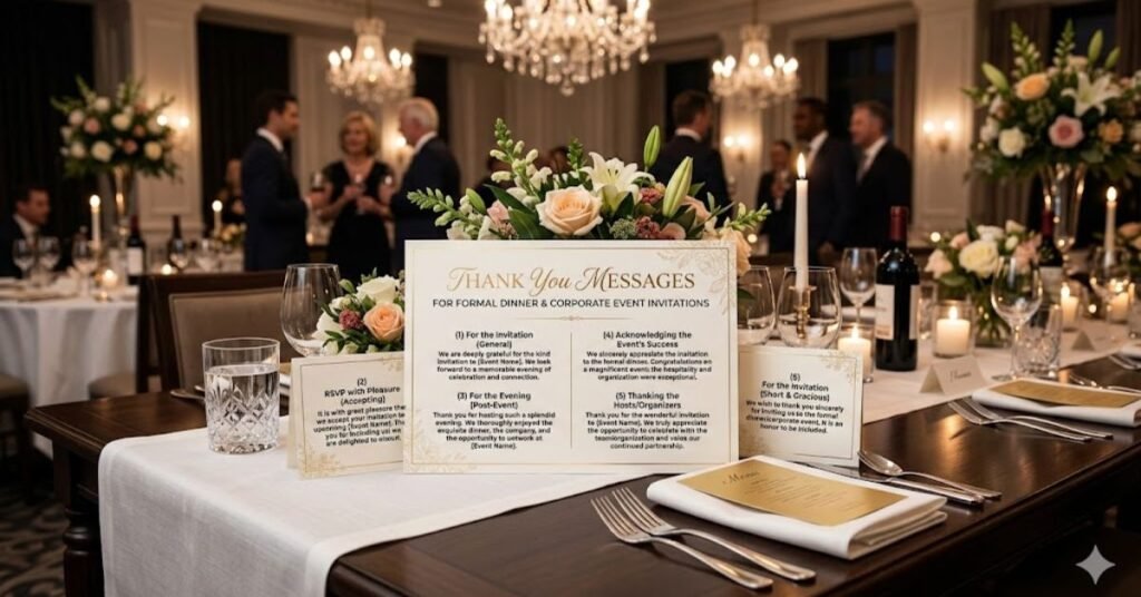 Thank You Messages for Formal Dinner or Corporate Event Invitations