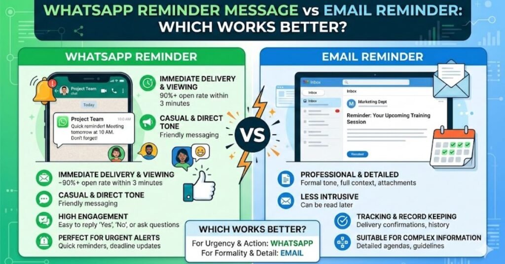 WhatsApp Reminder Message vs Email Reminder: Which Works Better?
