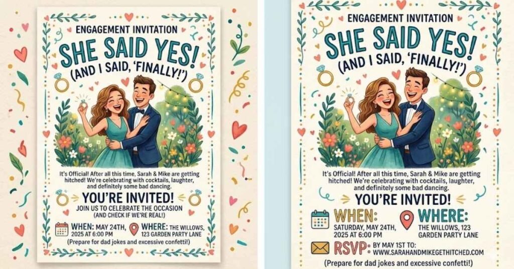 Funny Engagement Invitation Message
