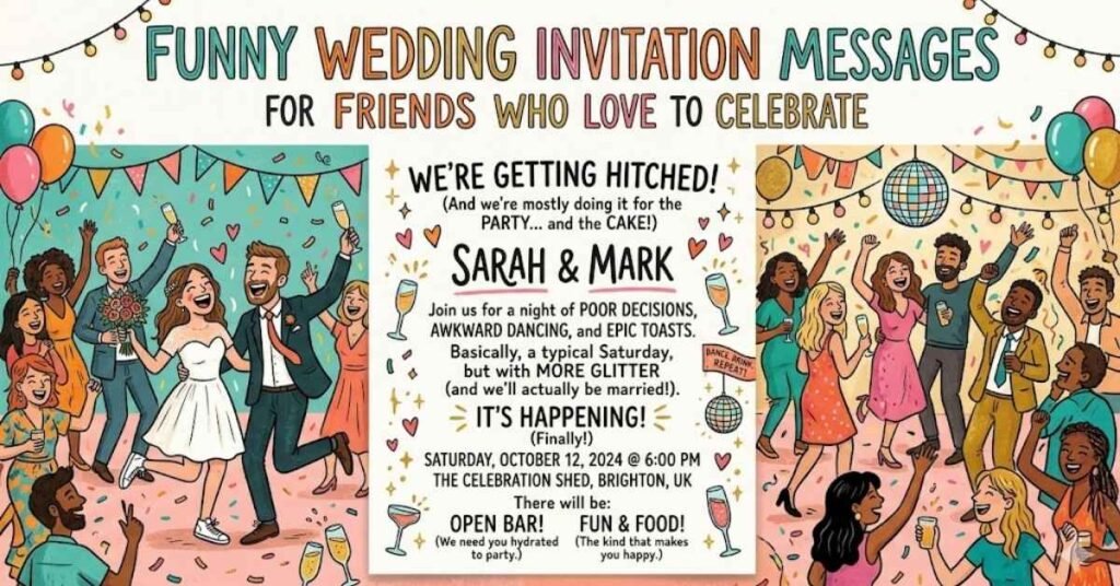 Funny Wedding Invitation Messages for Friends Who Love to Celebrate