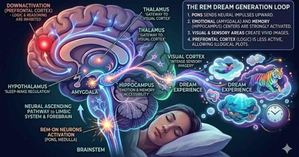 How the Brain Creates Dreams During REM Sleep