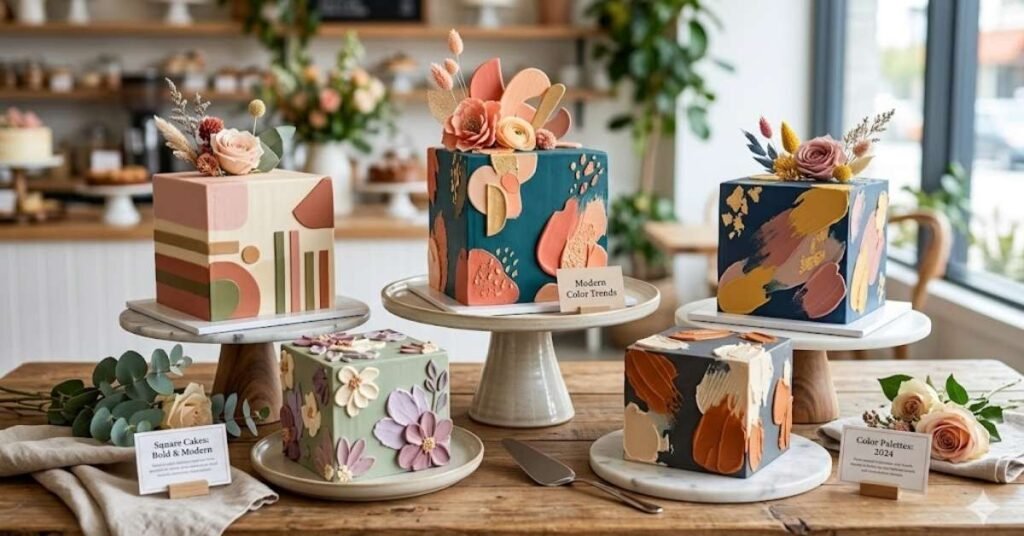 Modern Square Cake Color Combinations