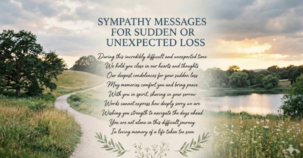 Sympathy Messages for Sudden or Unexpected Loss