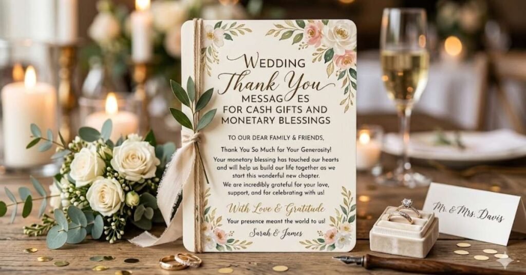 Wedding Thank You Messages for Cash Gifts and Monetary Blessings