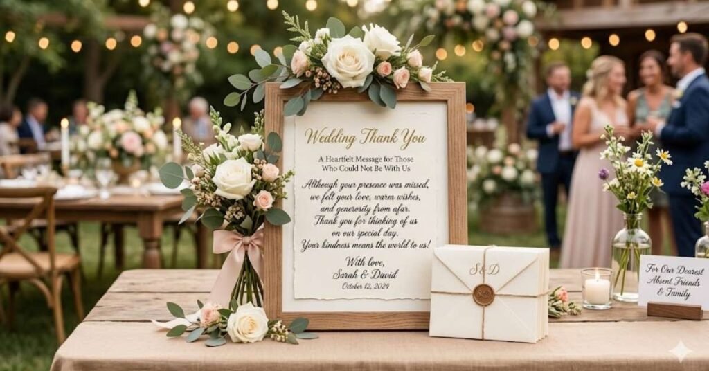 Wedding Thank You Messages for Guests Who Could Not Attend but Sent Love