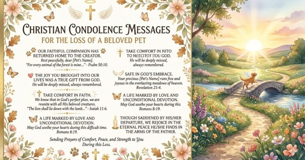 Christian Condolence Messages for the Loss of a Pet