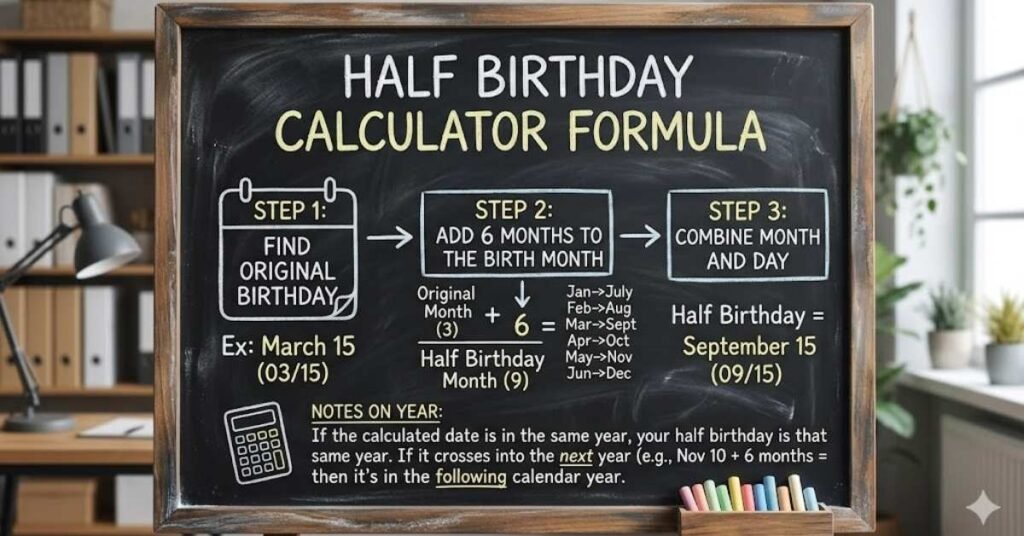 Half Birthday Calculator Formula