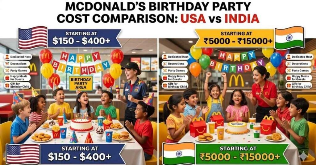 McDonald’s Birthday Party Cost in USA & India