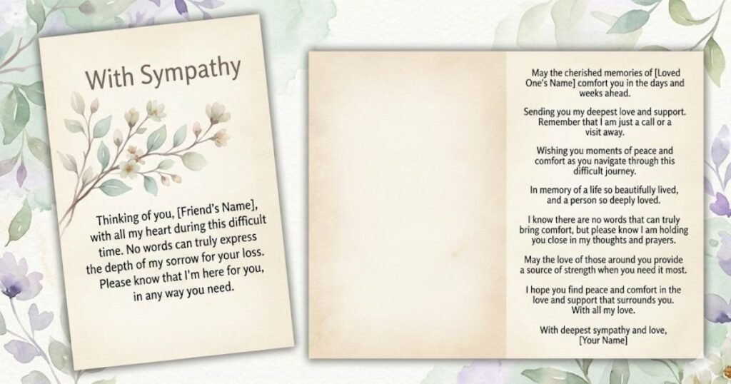 Sympathy Card Messages for a Friend
