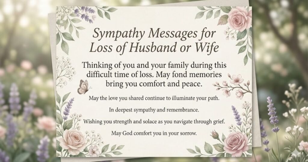 Sympathy Messages for Loss of Husband or Wife