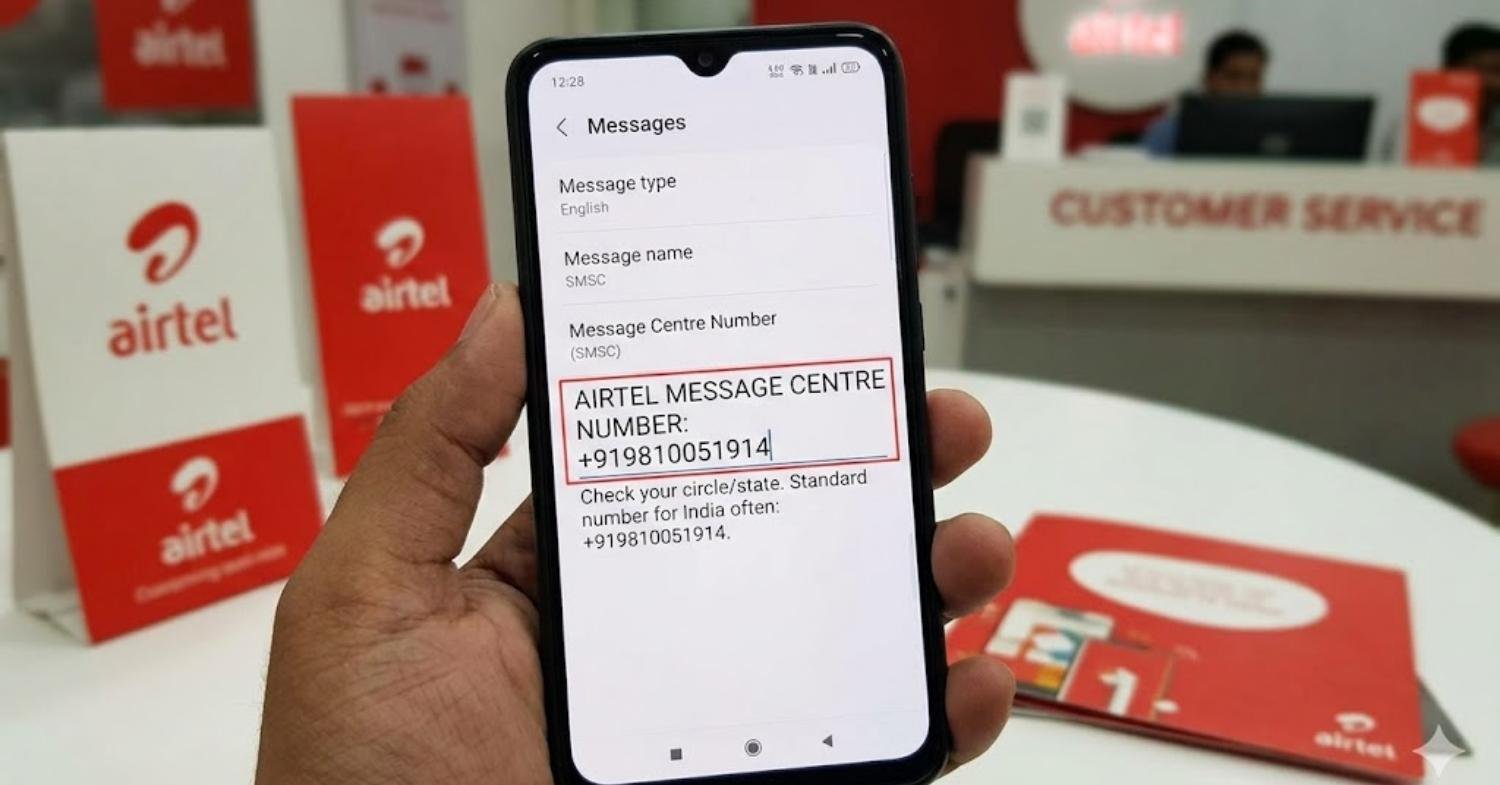 airtel message centre number