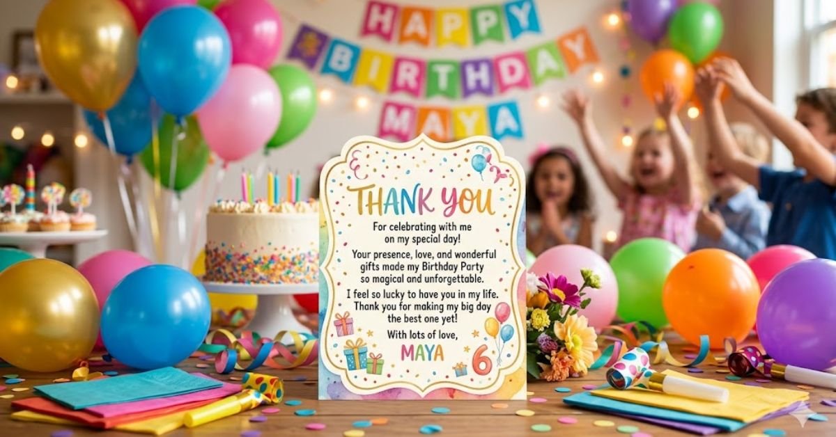 birthday party thank you message