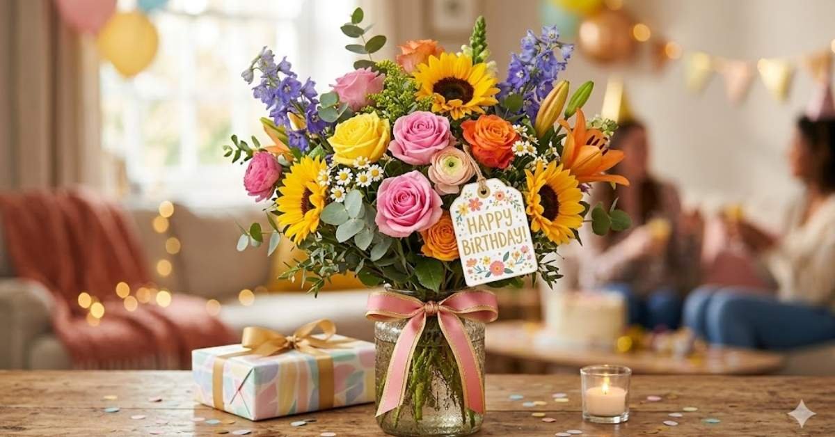 happy birthday flowers