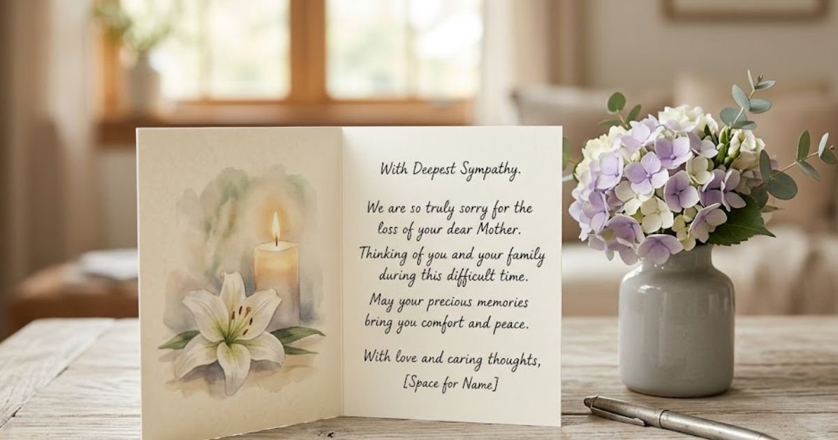 condolence message on death of mother