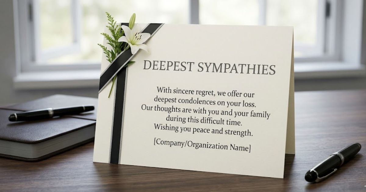 short condolence message professional